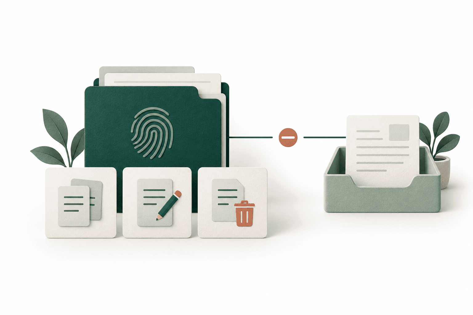 Privacy controls for copy, correction, and deletion requests, with an interrupted connection and a previously received copy remaining with an application.